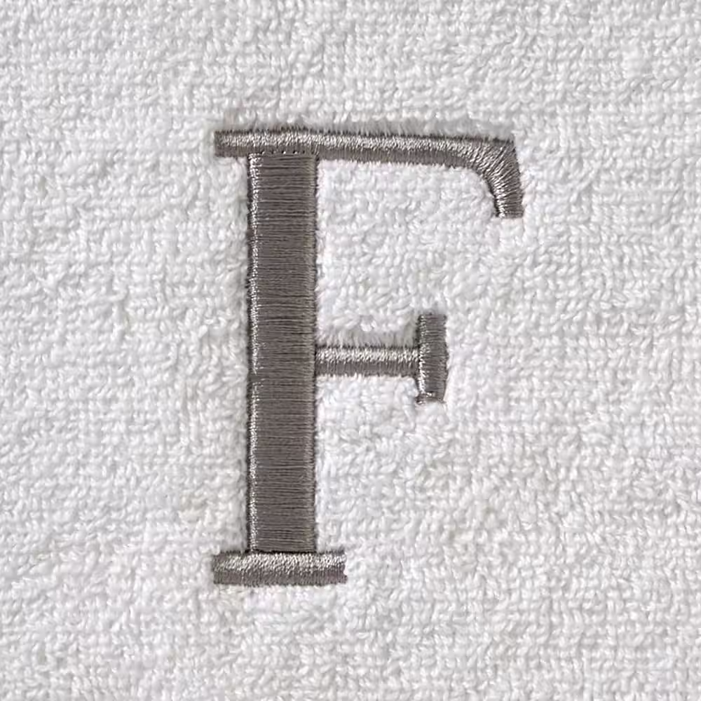 SKL Home Casual Monogram Letter F Bath Towel, white, cotton
