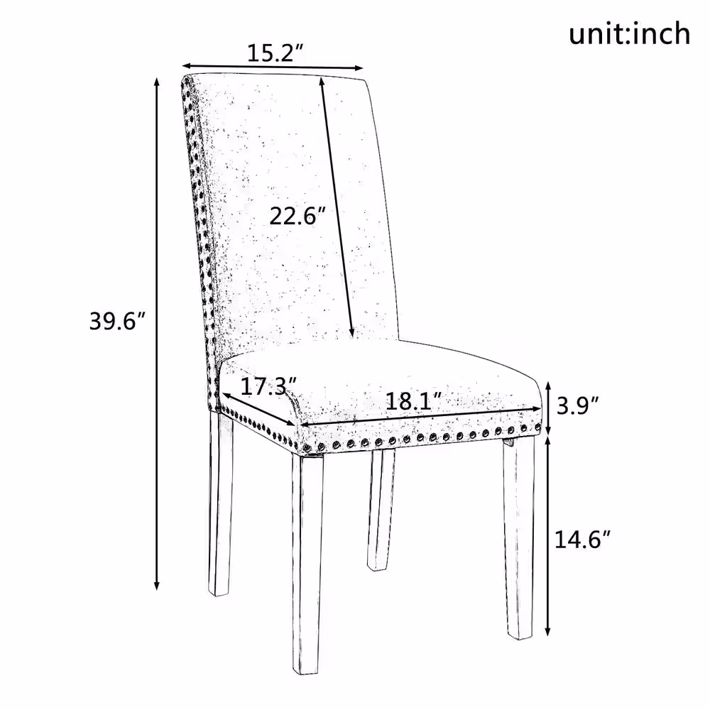 Harper & Bright Designs Light Grey Upholstered Dining Chairs (Set of 2)