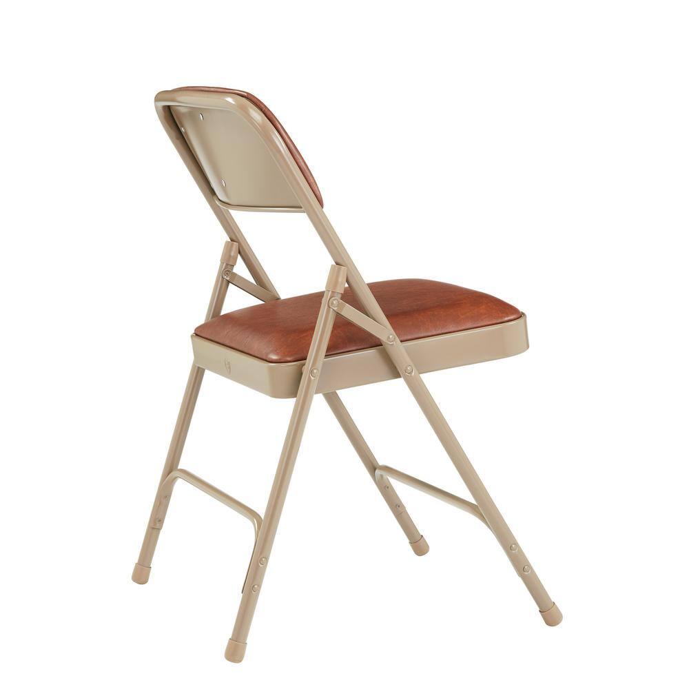 National Public Seating Brown Vinyl Seat Stackable Folding Chair (Set of 4)