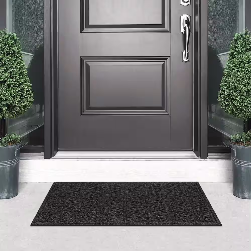 TrafficMaster Tri-Grid 24 in. x 36 in. Charcoal Doormat