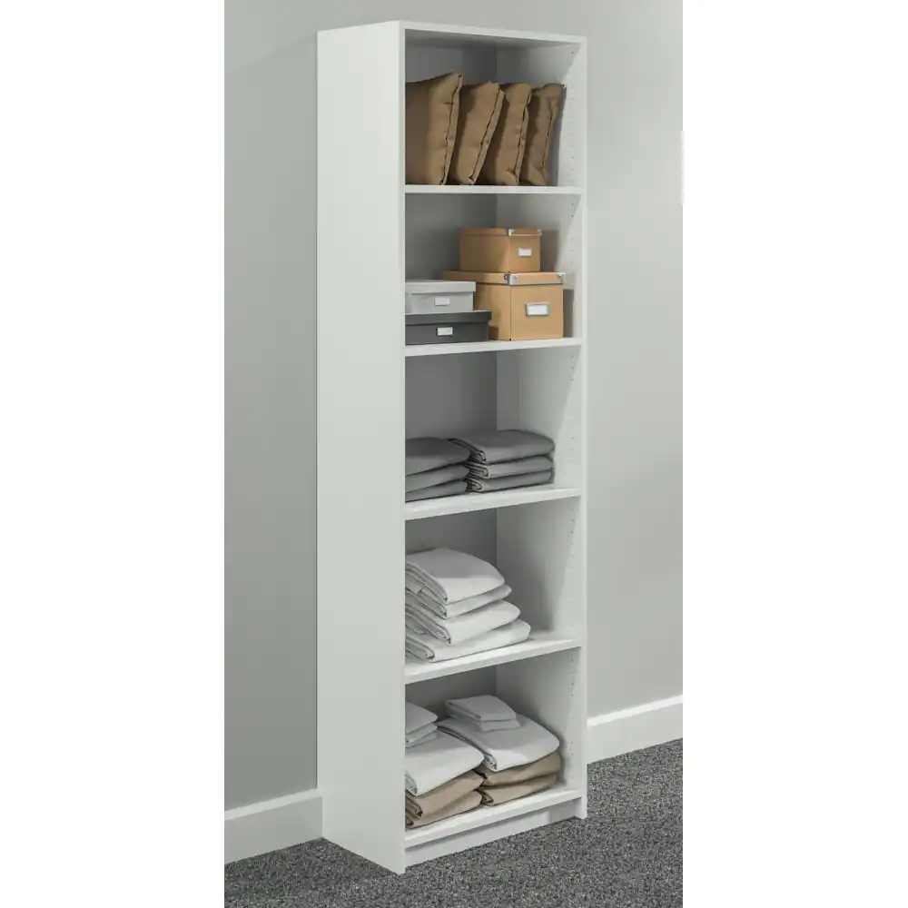 SimplyNeu 84 in. H x 24 in. W White Shelving Tower Kit