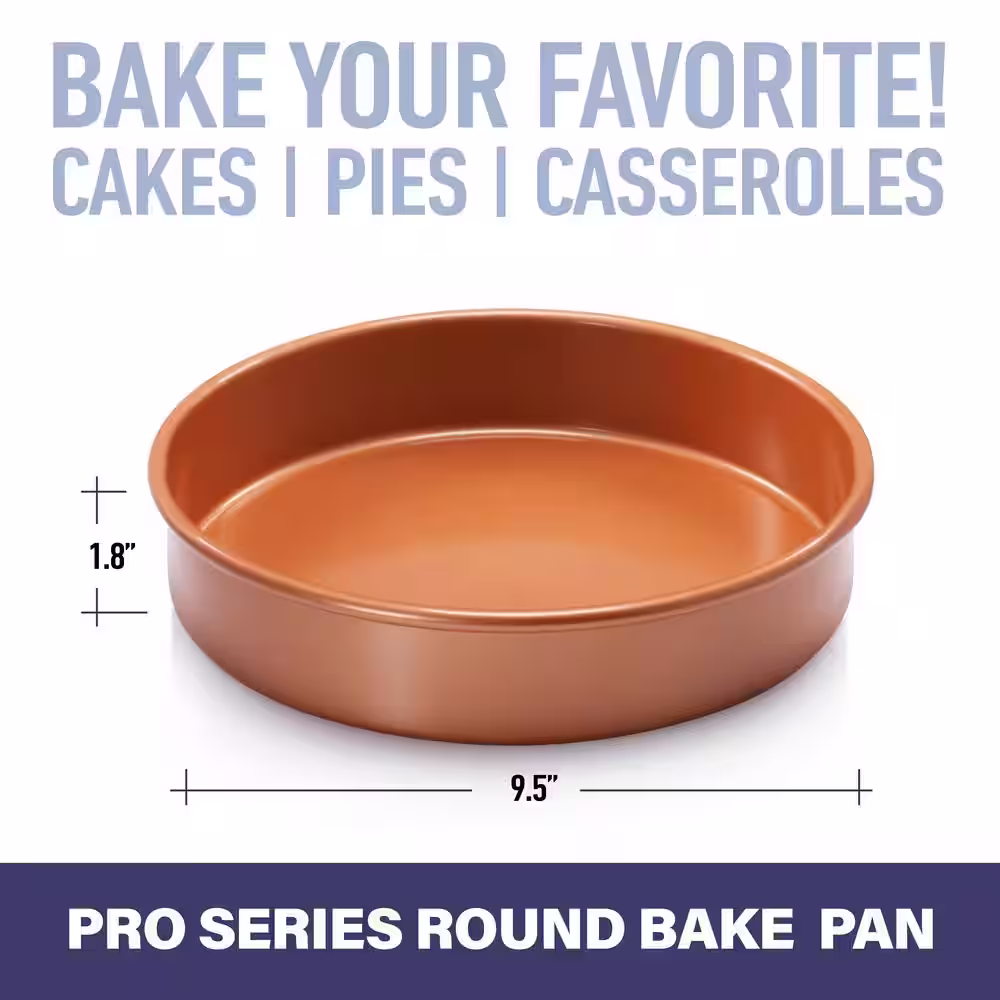 Gotham Steel 9.5 in. Aluminum Ti-Ceramic Non-Stick Round Cake Pan