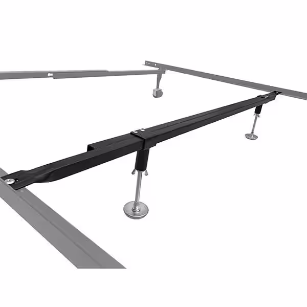 Signature Home Signature Home Black Metal Frame Queen/King/Cal King Platform Bed with Adjustable Center Support Rail