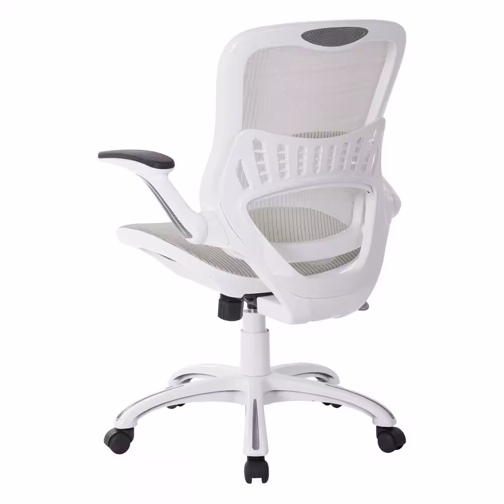 Office Star Products Riley 24.5 in. wide White Upholstered Ergonomic Office Chair with Adjustable Height