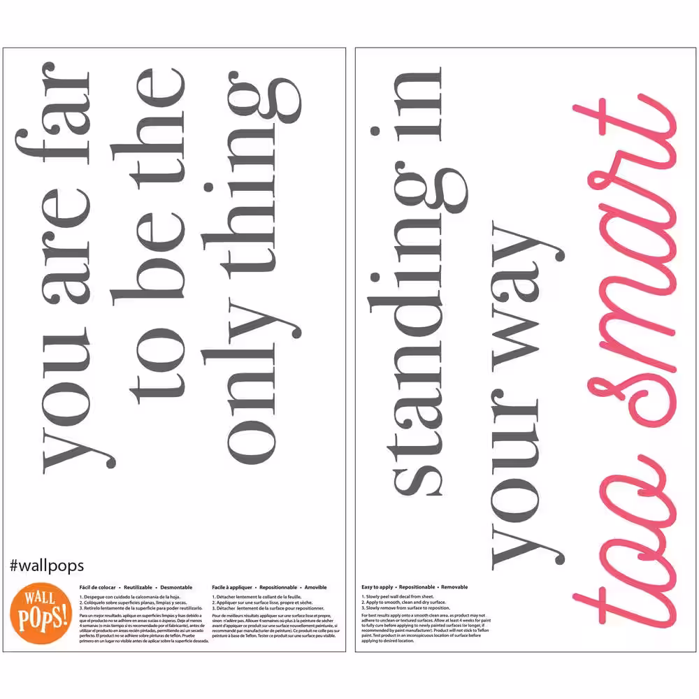 WallPops Black Far Too Smart Wall Decal