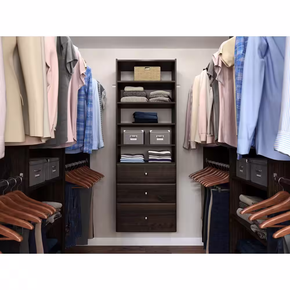 Closet Evolution 12 in. H x 24 in. W Brown Wood Drawer