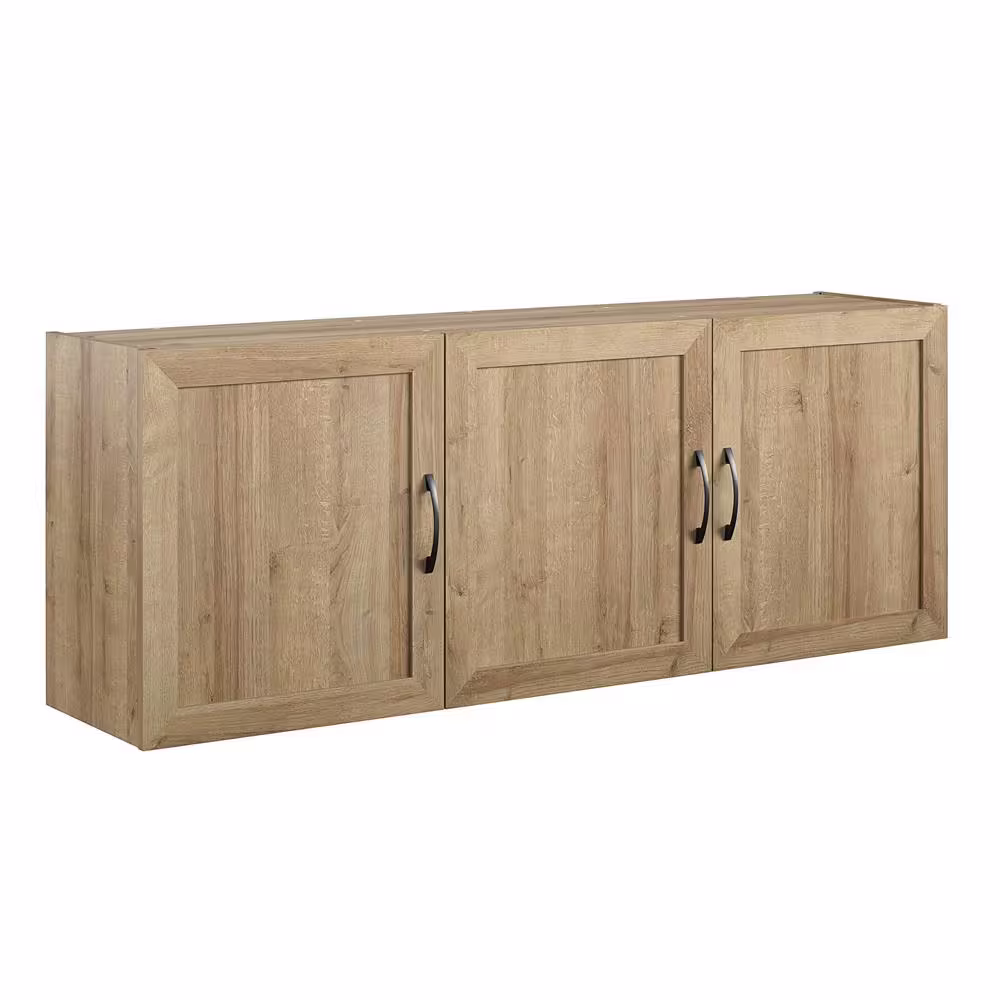 None Lory Framed 54 in. Wall Cabinet, Natural, Wood Closet System