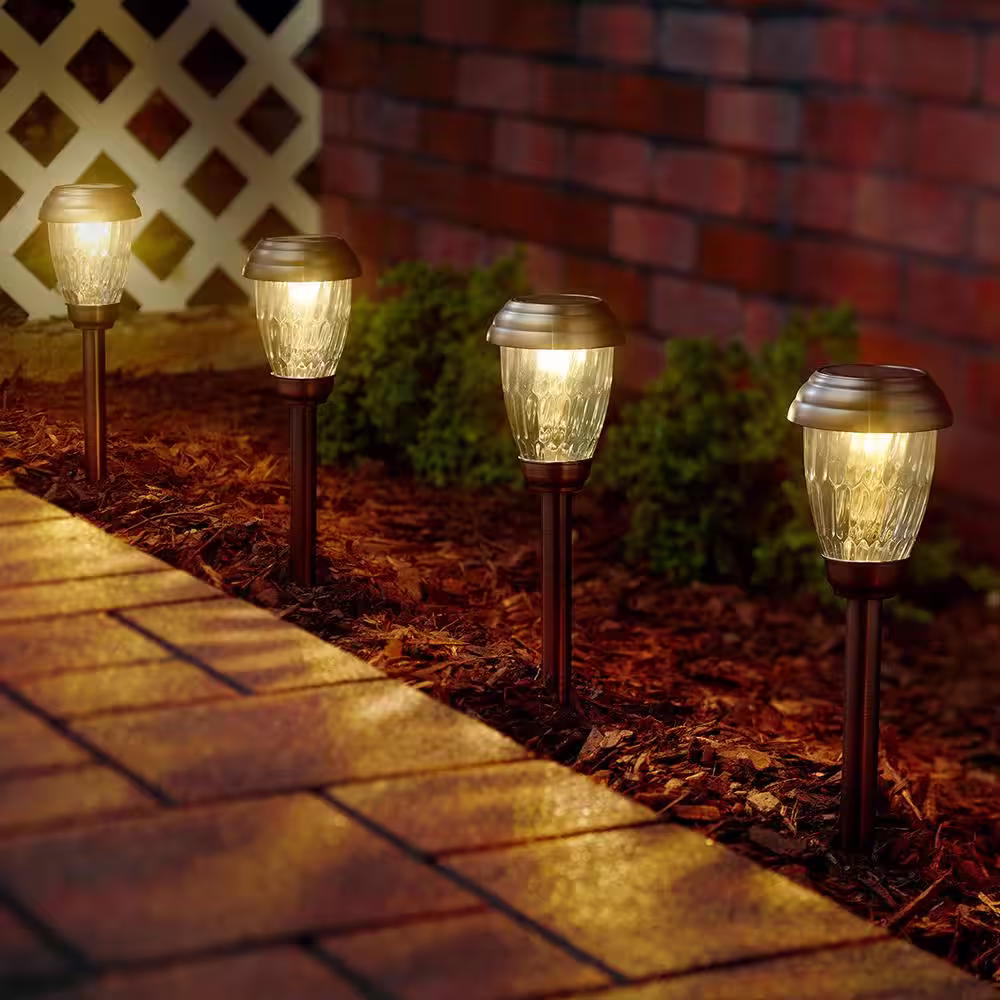 Smart Solar Charleston Solar Antique Bronze Outdoor Landscape Integrated LED Pathway Light Set (6-Pack)