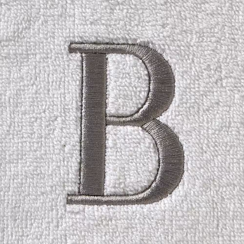 SKL Home Casual Monogram Letter B Hand Towel 2 piece set, white, cotton