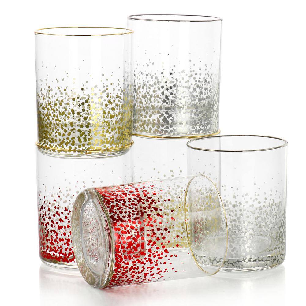 Laurie Gates California Designs Audrey Hill 6 Piece 13.5oz Double Old Fashion Glass Set in Assorted Colors