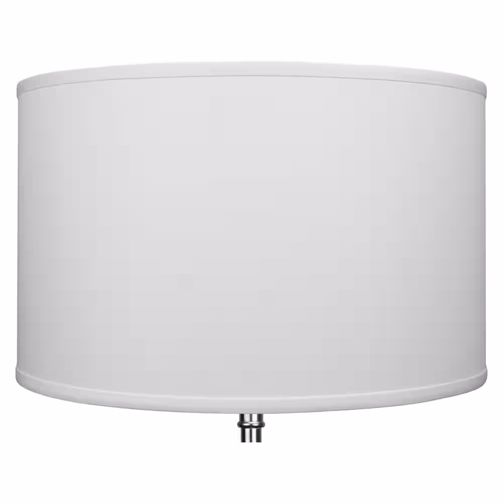 FenchelShades.com Fenchel Shades 18 in. Top Diameter x 18 in. Bottom Diameter x 12 in. Height Drum Lamp Shade - Linen White
