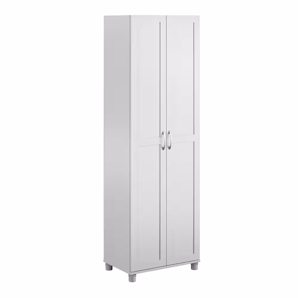 None Lory Framed 24 in. Utility Cabinet, Dove Gray, Wood Closet System