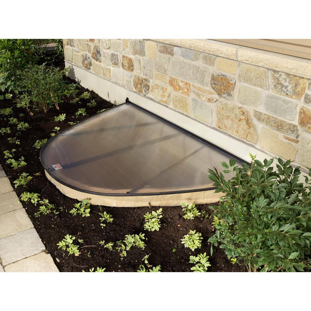 Rockwell 66 in. x 44 in. x 48 in. Tan Composite Window Well with Polycarbonate Cover