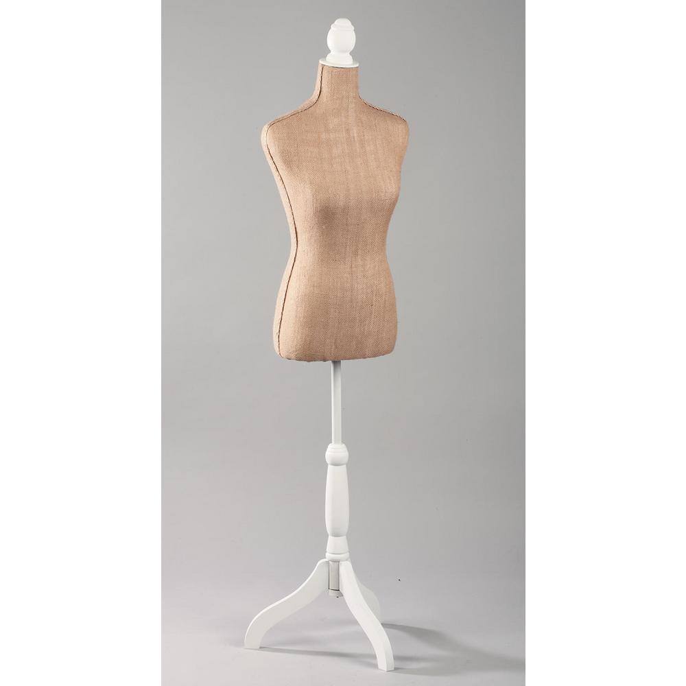 TRIPAR INTERNATIONAL, INC. Burlap Female Mannequin with Adjustable Stand