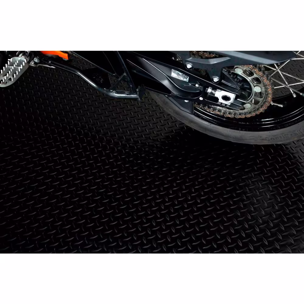 G-Floor Trailer Flooring Midnight Black Diamond Tread Commercial Vinyl Sheet Flooring (8.5 ft. W x 10 ft. L)
