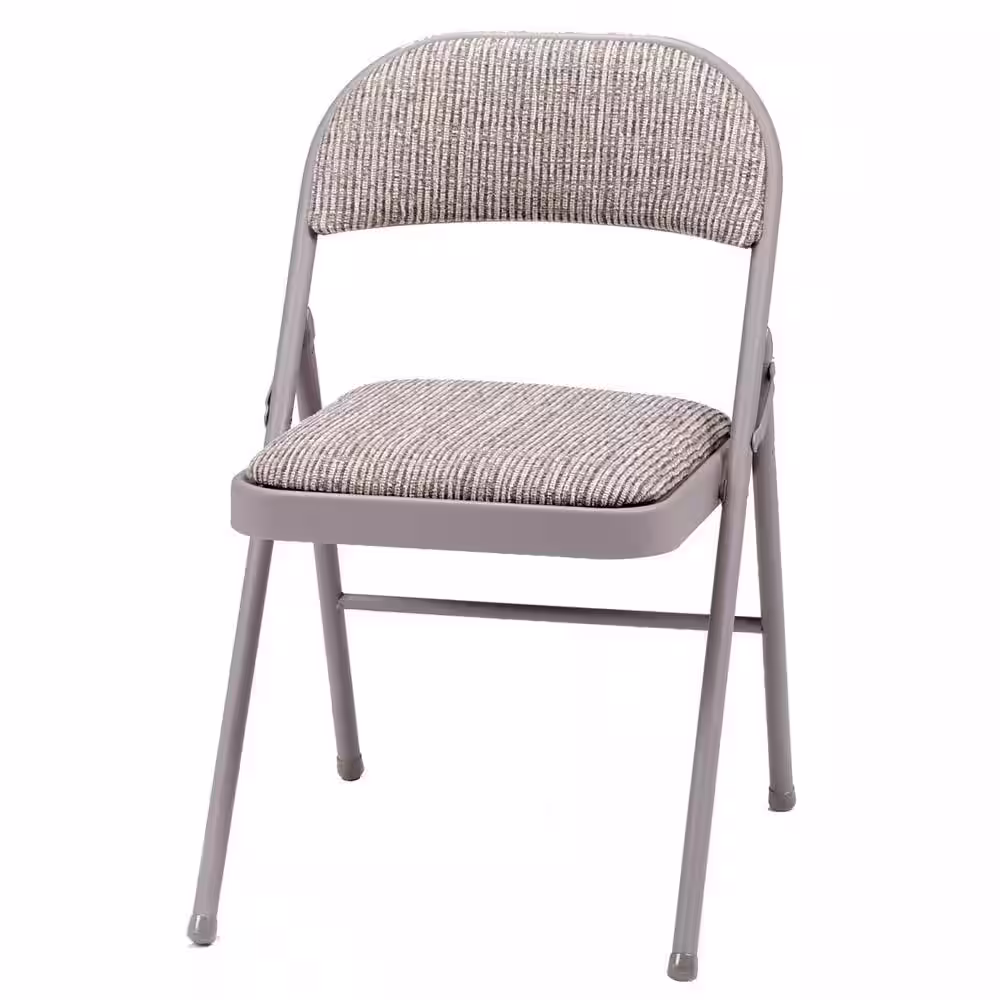 None Gray Sudden Comfort Deluxe Metal Padded Folding Chair (4-Chairs)