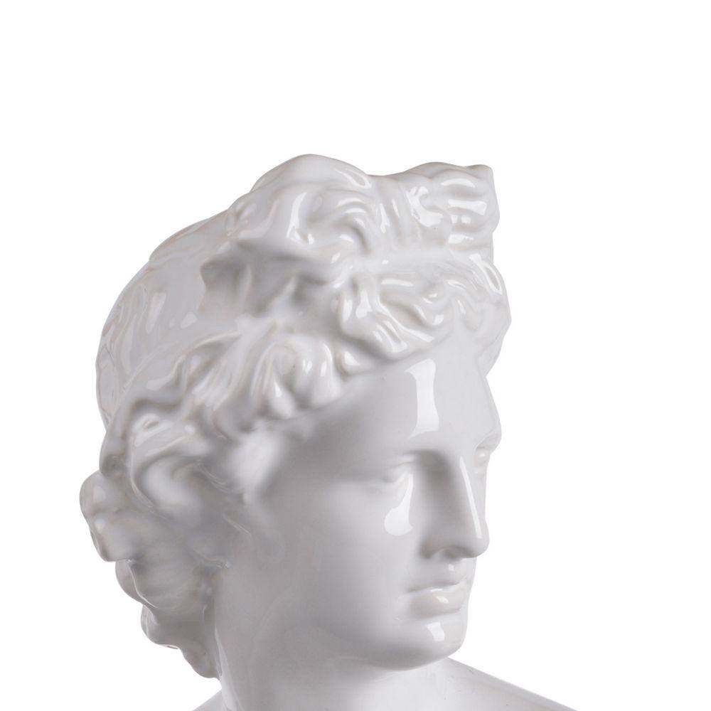 Benjara Glossy White Ceramic Torso Large Julian Bust Statue (Set of 2)