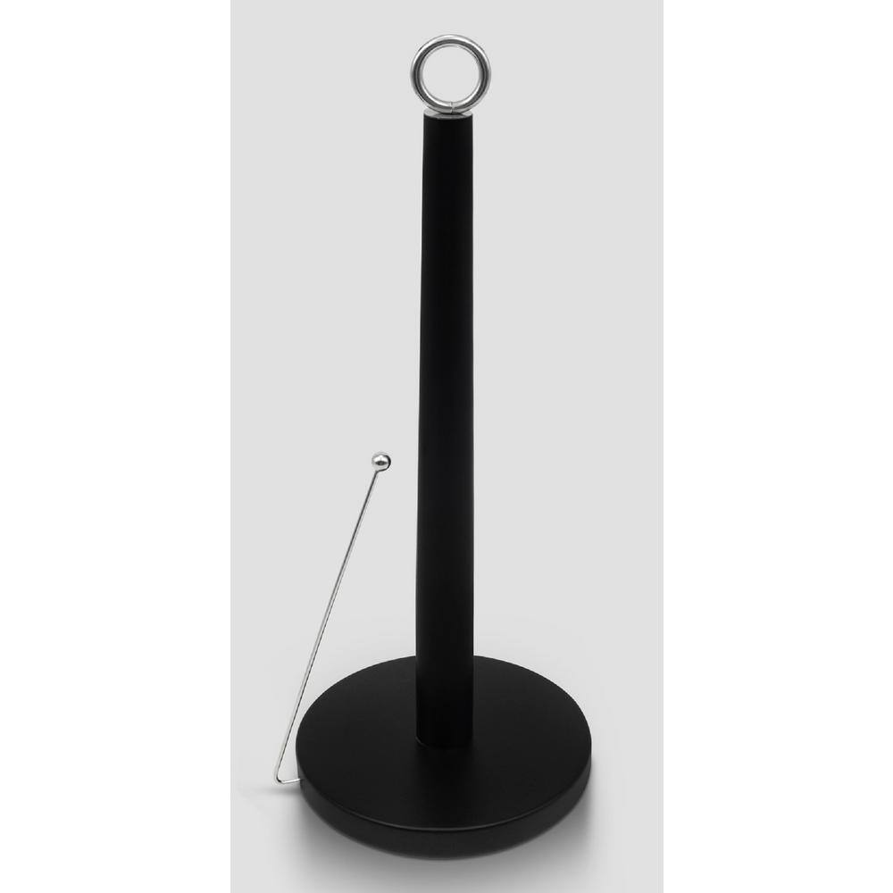 ExcelSteel Ring Top Black Stainless Steel Paper Towel Holder