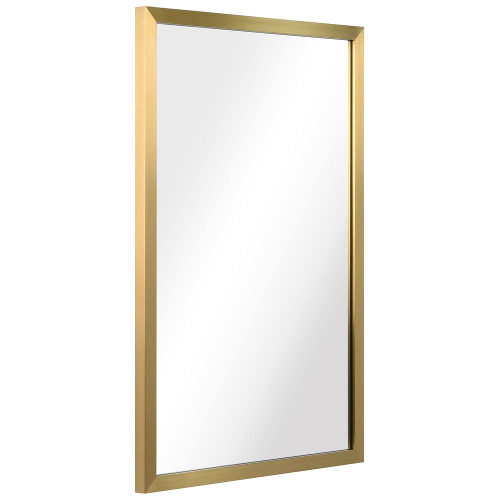 Empire Art Direct 30 in. x 20 in. Contempo Rectangle Brushed Gold Stainless Steel Framed Wall Mirror