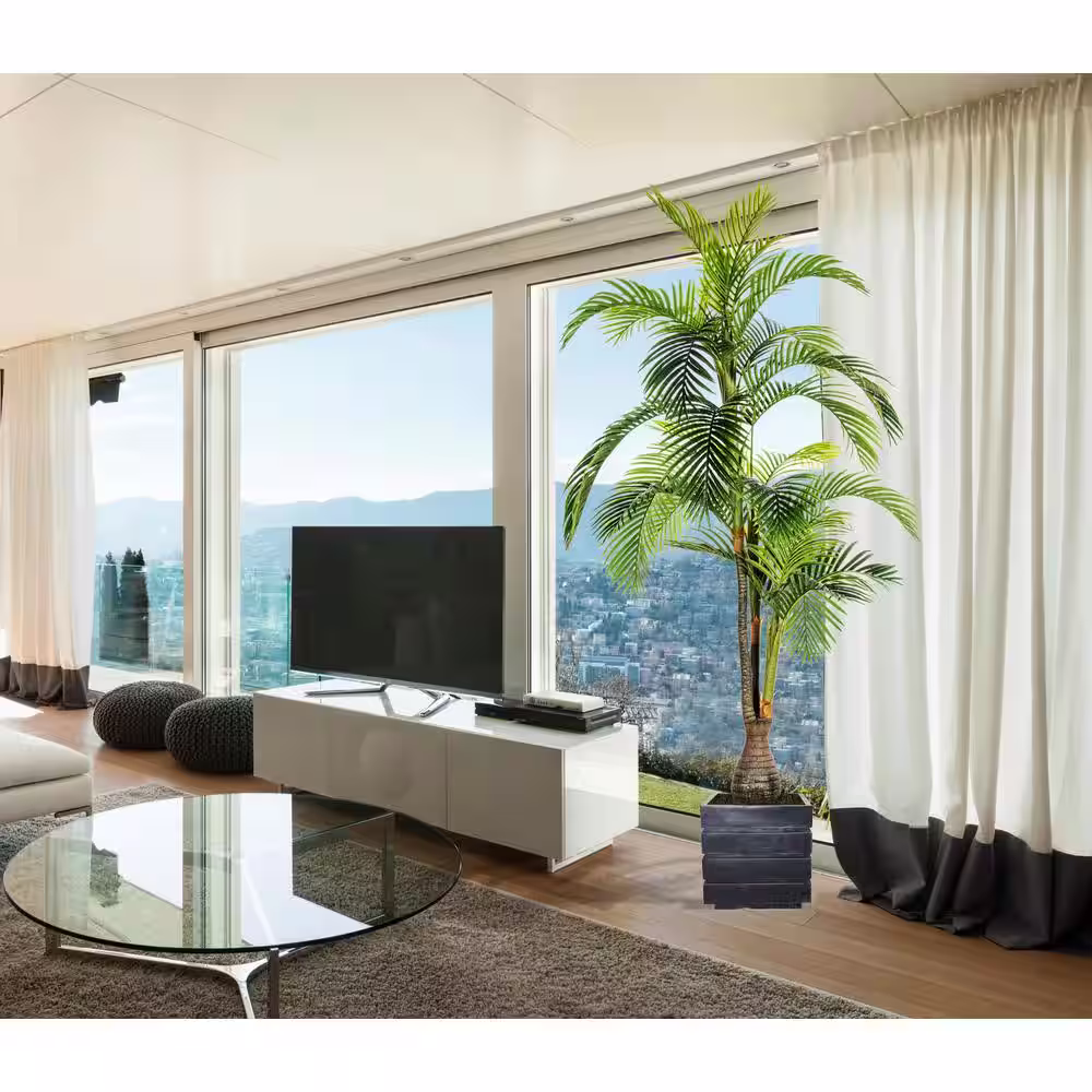 VINTAGE HOME 96 in. Artificial Tall Palm Tree in Fiberstone pot