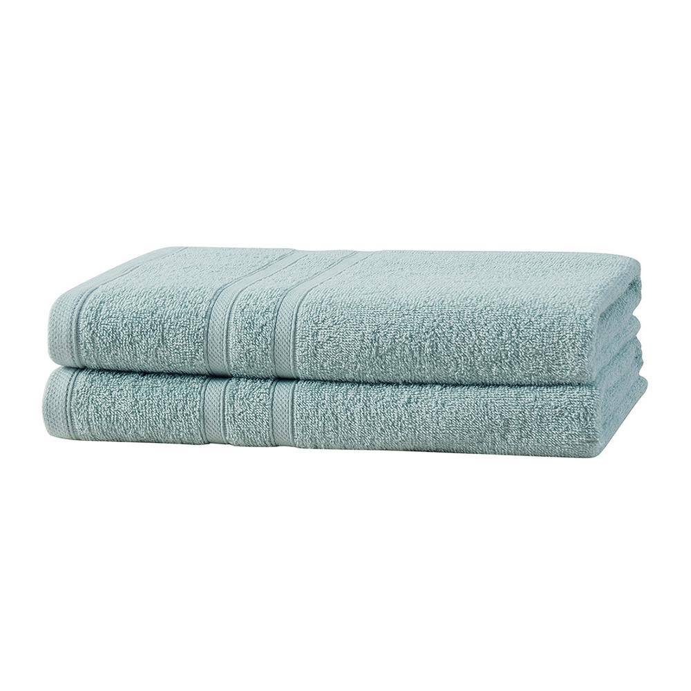 Clorox Bleach Friendly 100% Cotton Quick Dry 2-Bath, 2-Hand, 2-Washcloth 6-Piece Towel Set, Mineral Blue