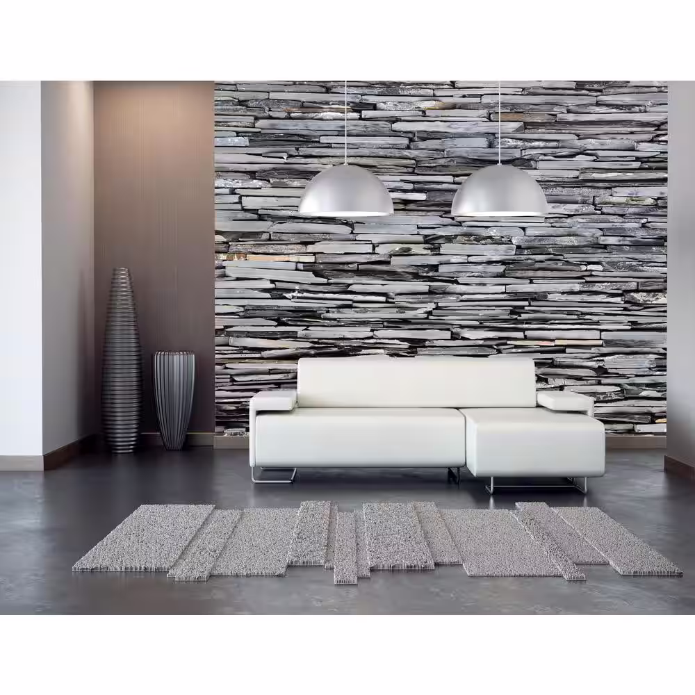 Dundee Deco Grey Stone Brick Non-Woven Wall Mural