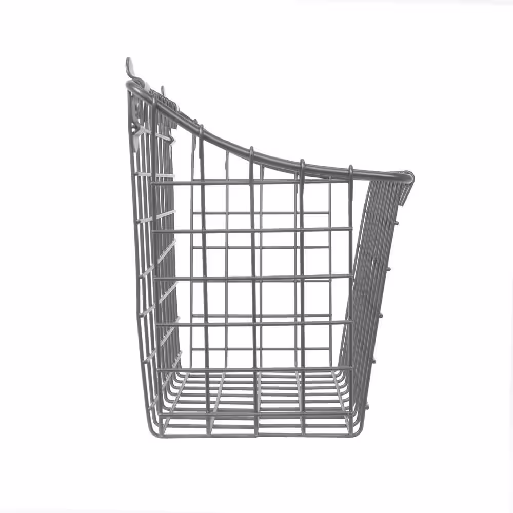 Spectrum 7.5 in. H x 10.25 in. W Gray Steel 1-Drawer Wide Mesh Wire Basket