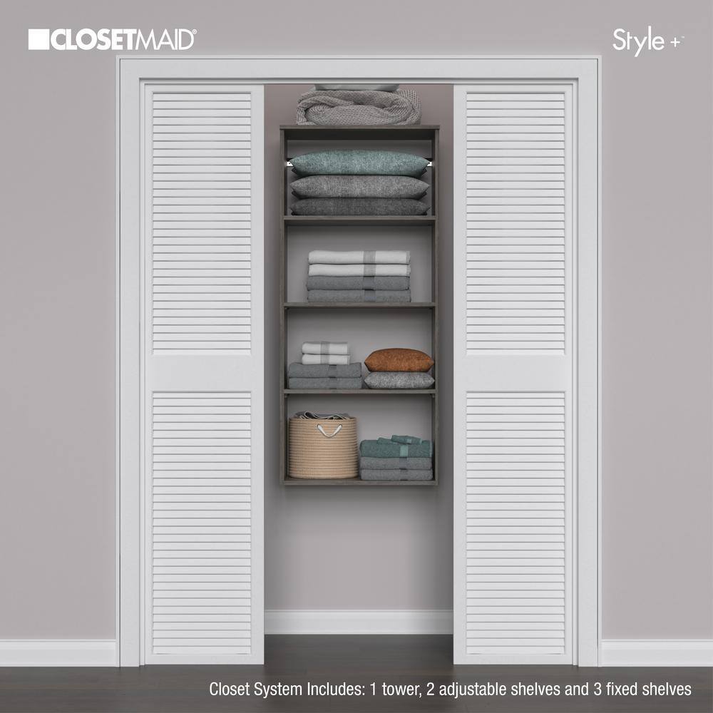 ClosetMaid Style+ 25 in. W Coastal Teak Hanging Wood Closet Tower