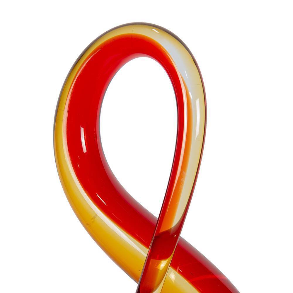 Dale Tiffany Red Clef Musical Note Hand Blown Art Glass Figurine