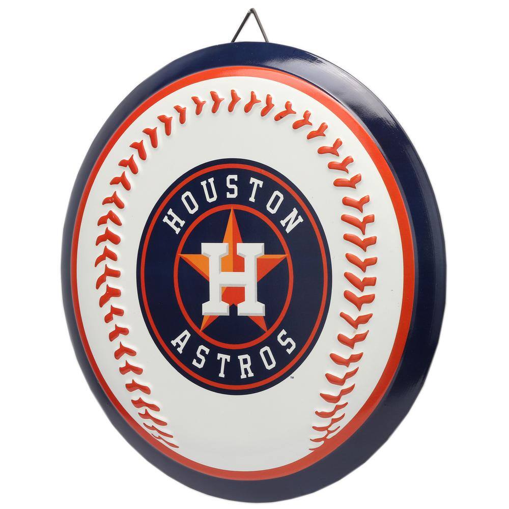 Open Road Brands Houston Astros Round Baseball Metal Sign