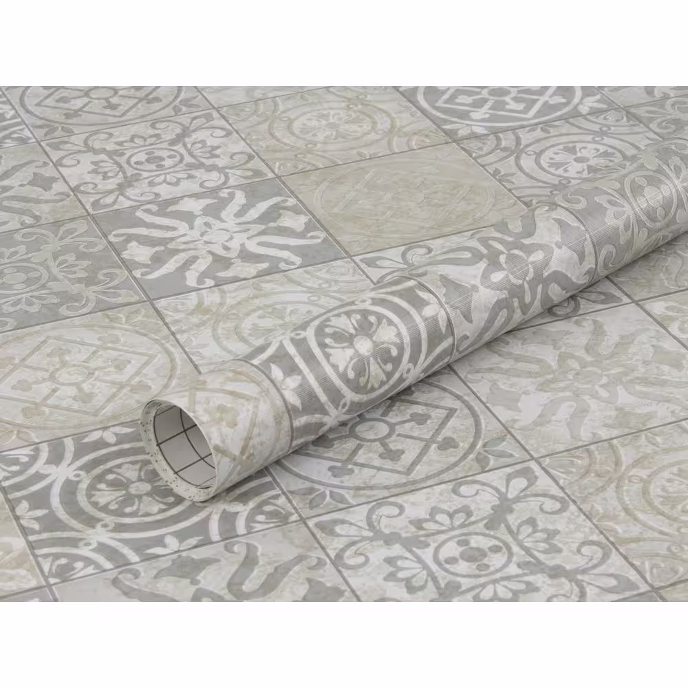 Fablon Grey Tiles Antique Adhesive Film (Set of 2)