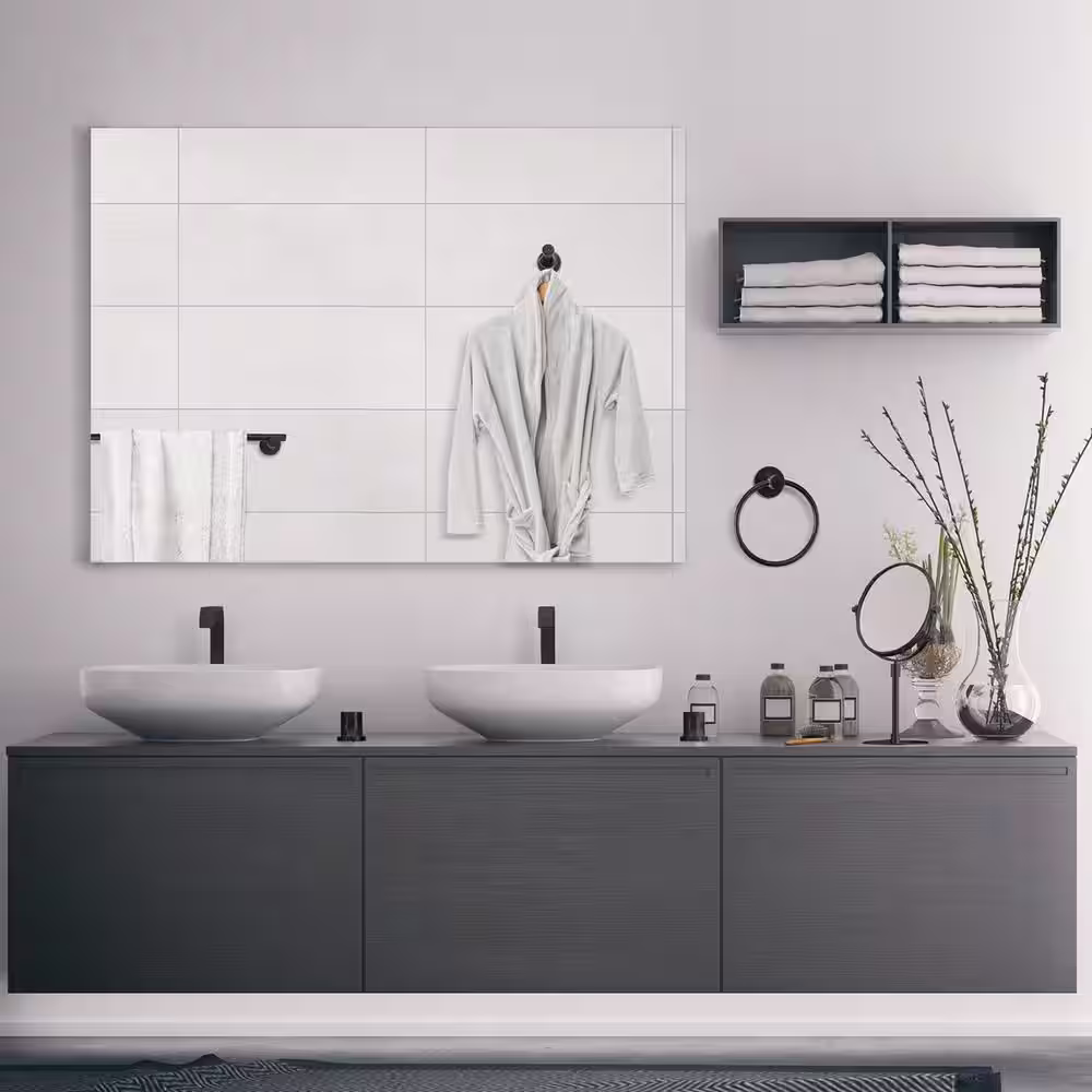 Globe Electric Napoli 4-Piece Bath Hardware Set with Towel Bar, Towel Ring, Robe Hook and Toilet Paper Holder in Matte Black