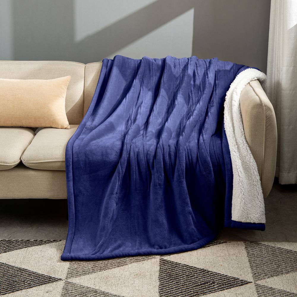 None Electric Heated Blanket Navy