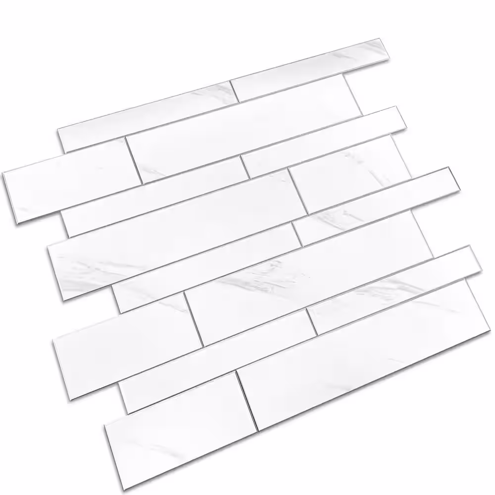 AVANT DECOR Idaho Calacatta 11.5 in. x 11.62 in. 4 mm Stone Peel and Stick Backsplash Tile (7.4 sq. ft./8-Pack)