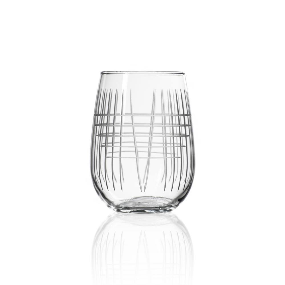Rolf Glass Matchstick 17 fl.oz Stemless Wine Glasses Set (Set of 4)