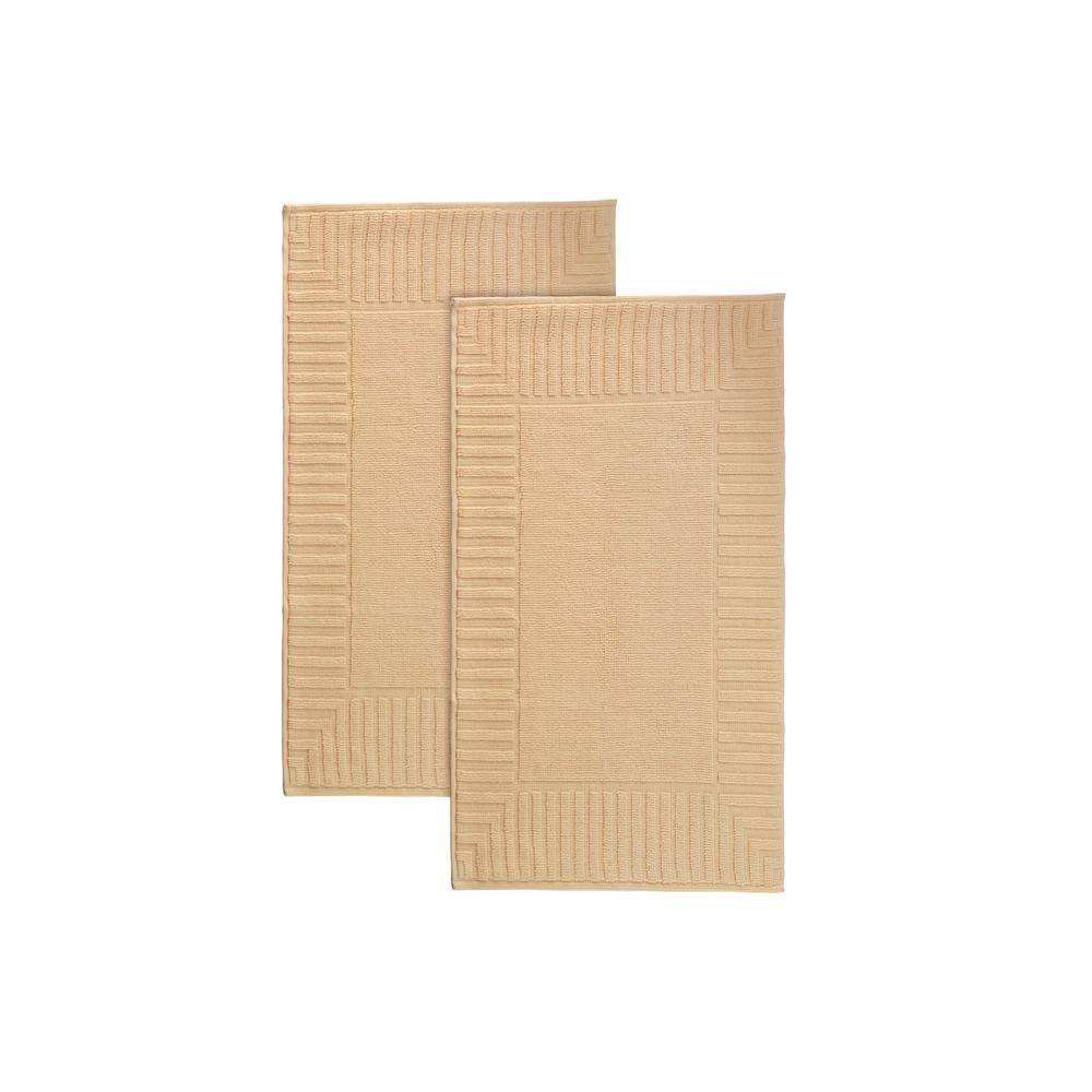 None Timaru 2-Pieces Somon Turkish Cotton Bath Mats