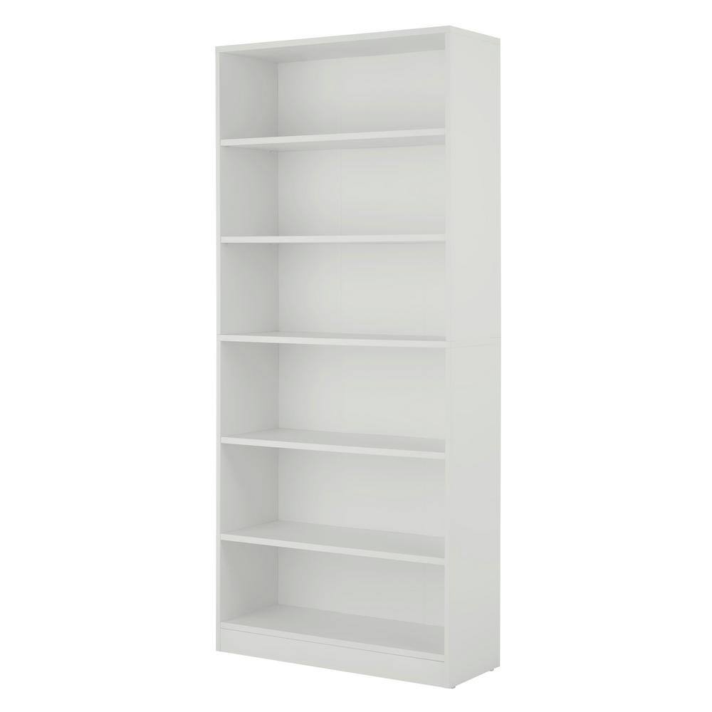 StyleWell Braxten 71 in. White 6-Shelf Basic Bookcase with Adjustable Shelves