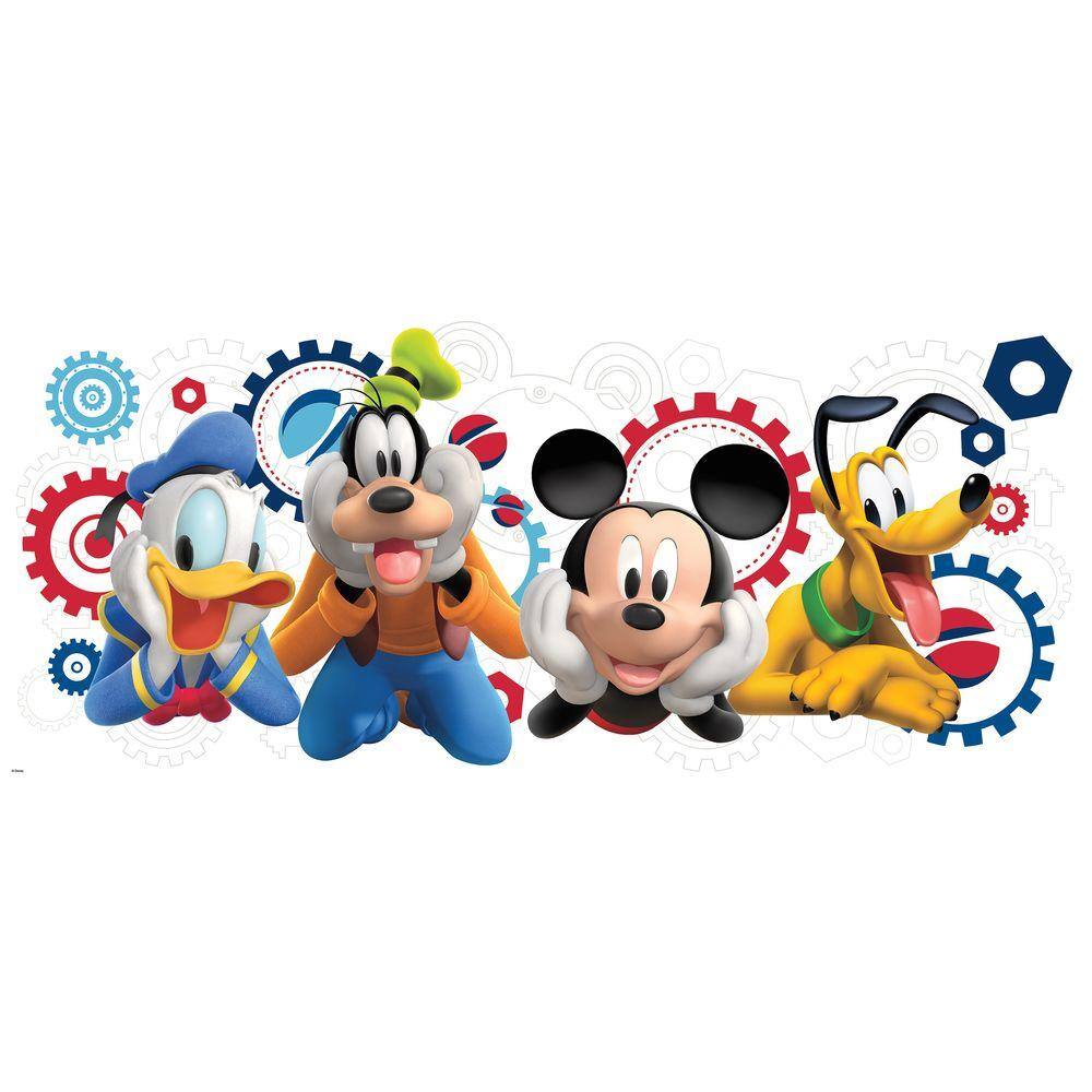 RoomMates 5 in. x 19 in. Mickey & Friends - Mickey Mouse Clubhouse Capers Peel and Stick Giant Wall Decal