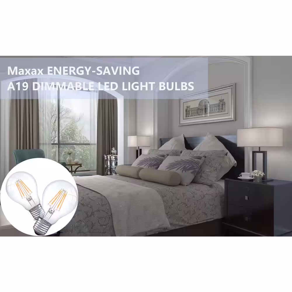 Maxax 6-Watt (60-Watt Equivalent), A19 LED, Dimmable Light Bulb, Daylight E26/Medium (Standard) Base 2700K (Set of 6)