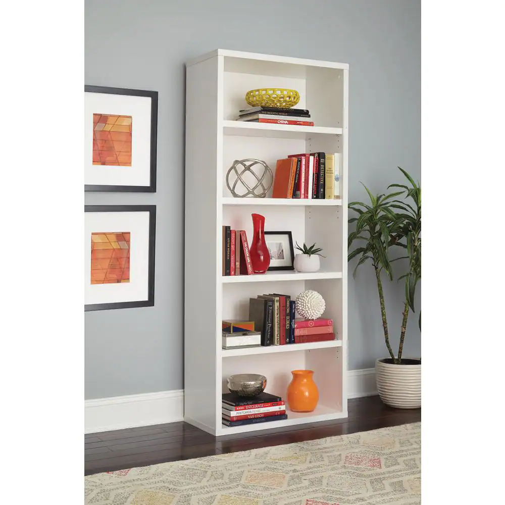 ClosetMaid 73 in. H x 30 in. W x 14 in. D White Wood 5-Cube Storage Organizer