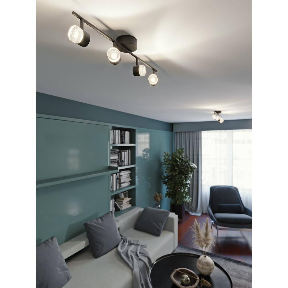 AFX Gregor Black Integrated LED Fixed Track Round Back Head