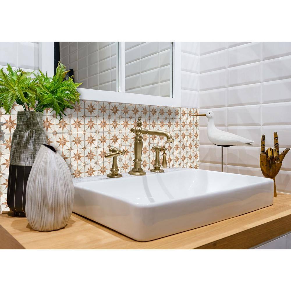 None Brown and White R2 8 in. x 8 in. Vinyl Peel and Stick Tile (24 Tiles, 10.67 sq.ft./pack)