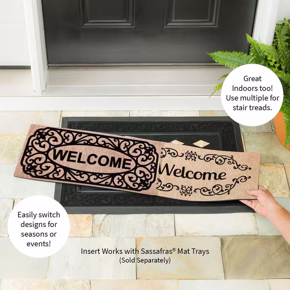 Evergreen 22 in. x 10 in. Seasonal Sassafras Switch Mat Collection w/ Decorative Rubber Frame (Set of 5)