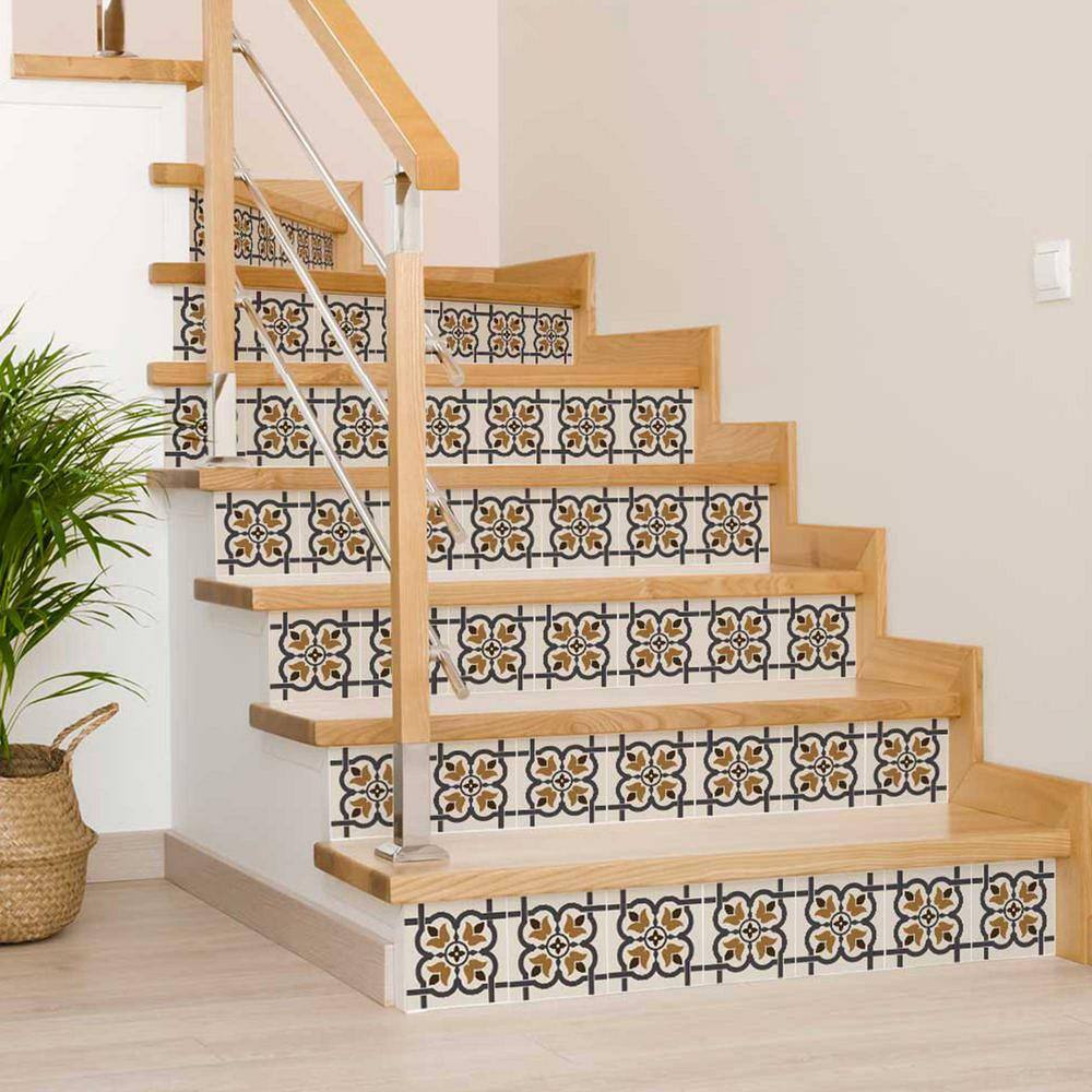 None 8 in. x 8 in. Gray, Brown and Off-White B102 Vinyl Peel and Stick Tile (24 Tiles, 10.67 sq. ft./pack)