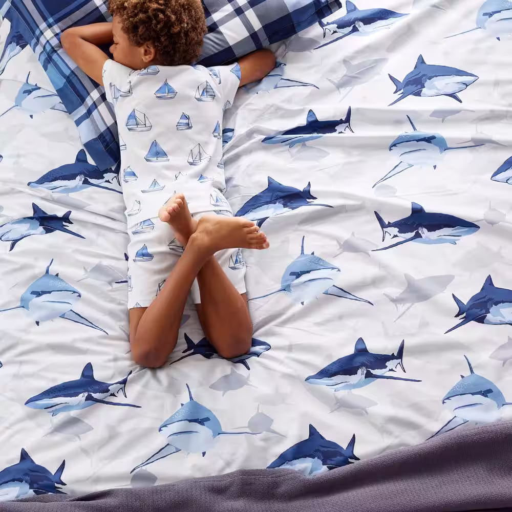 The Company Store Company Kids Sharks Organic Cotton Percale Sheet Set