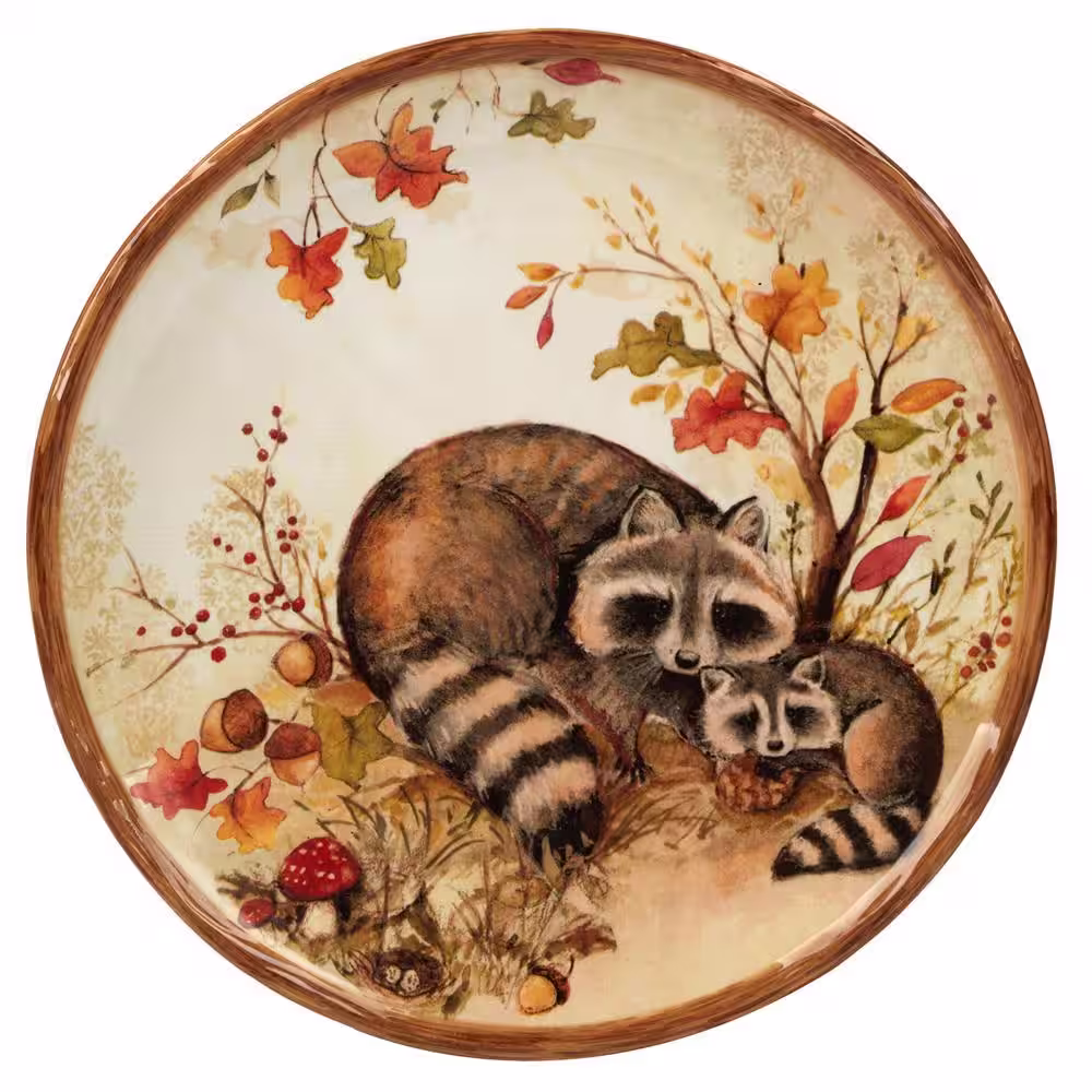 Certified International Pine Forest 8.5 in. Multicolored Dessert Plates (Set of 4)