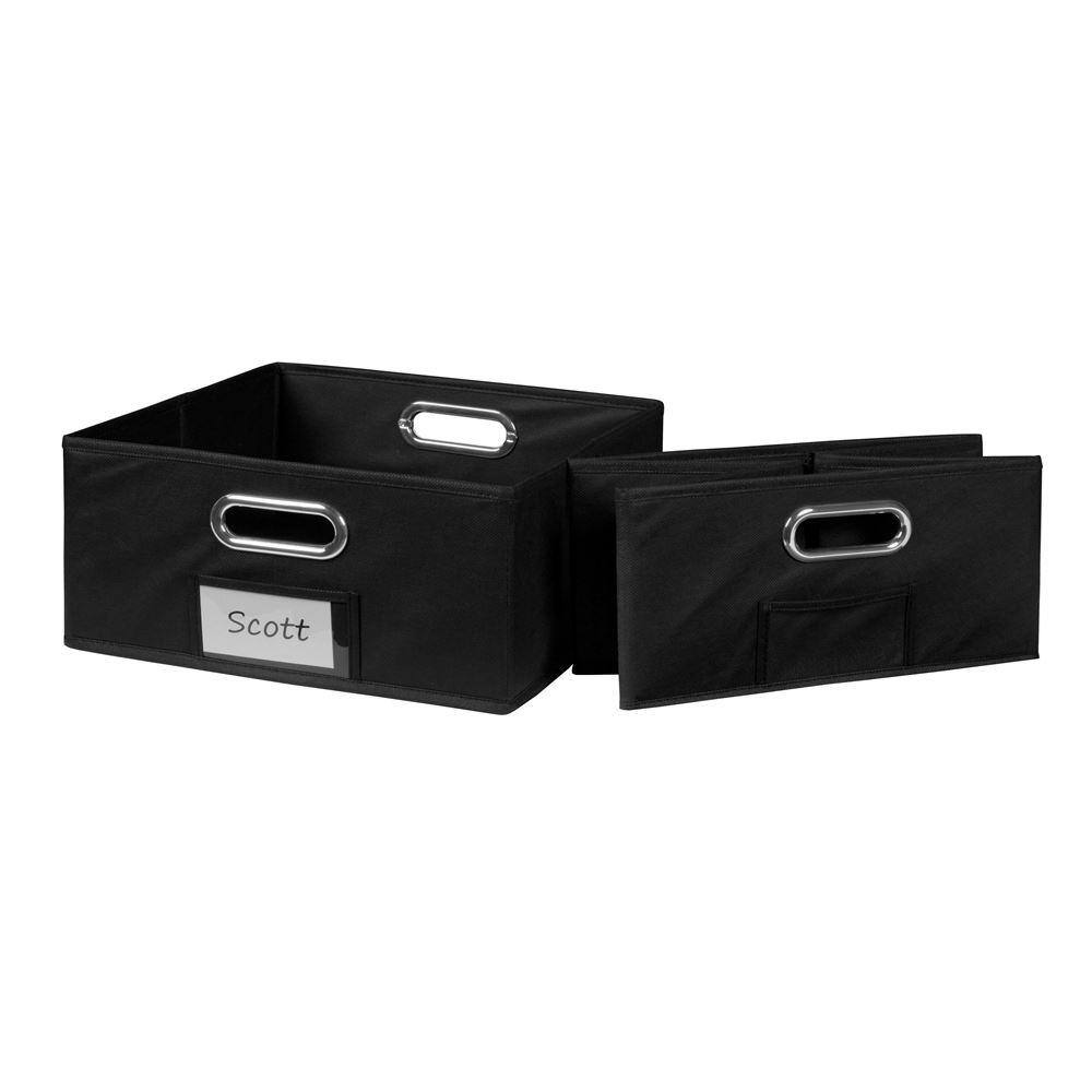 Regency 6 in. H x 12 in. W x 12 in. D Black Fabric Cube Storage Bin 2-Pack