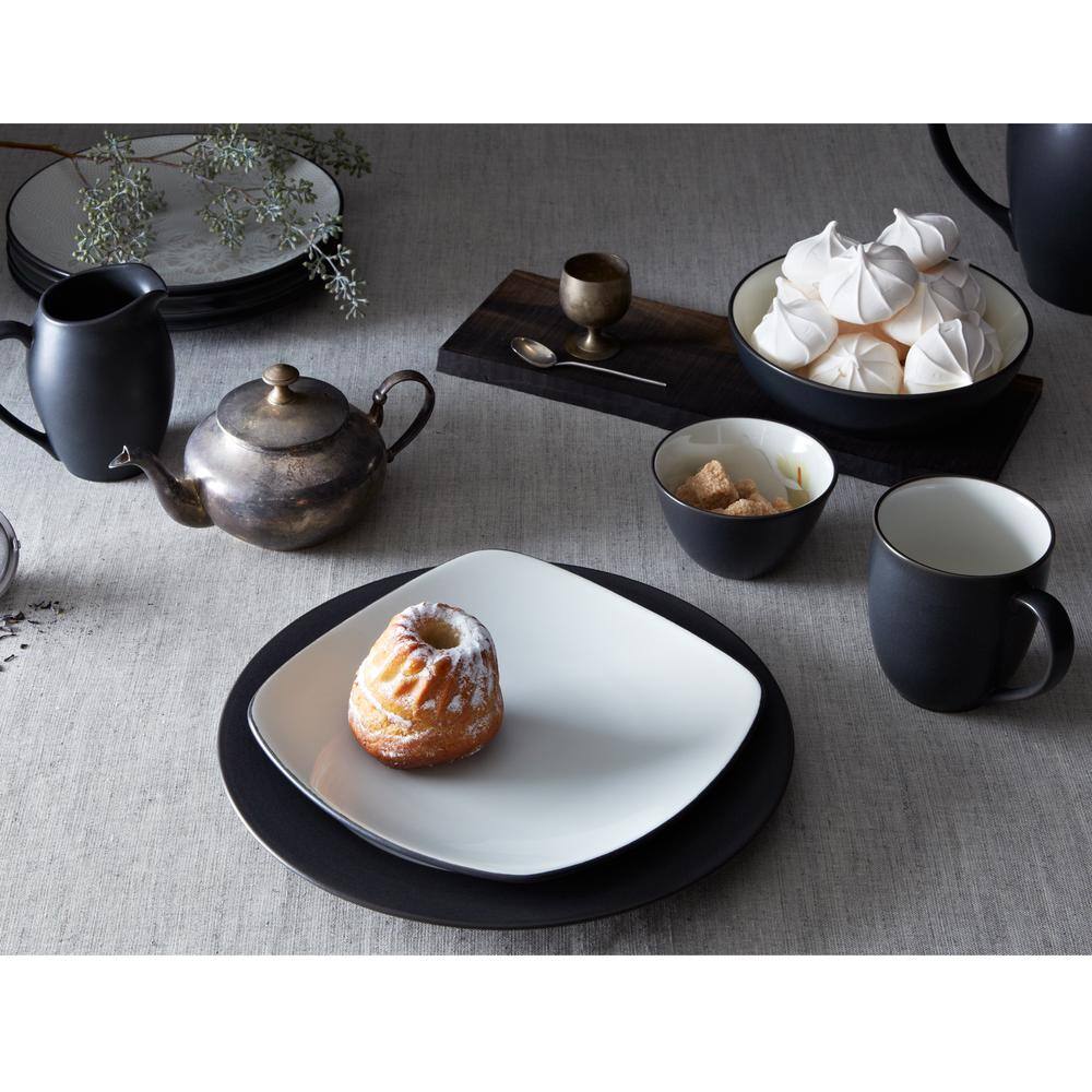Noritake Colorwave 20 (fl.oz.) Graphite Black Stoneware Rice Bowl 5-3/4 in. (Set of 4)