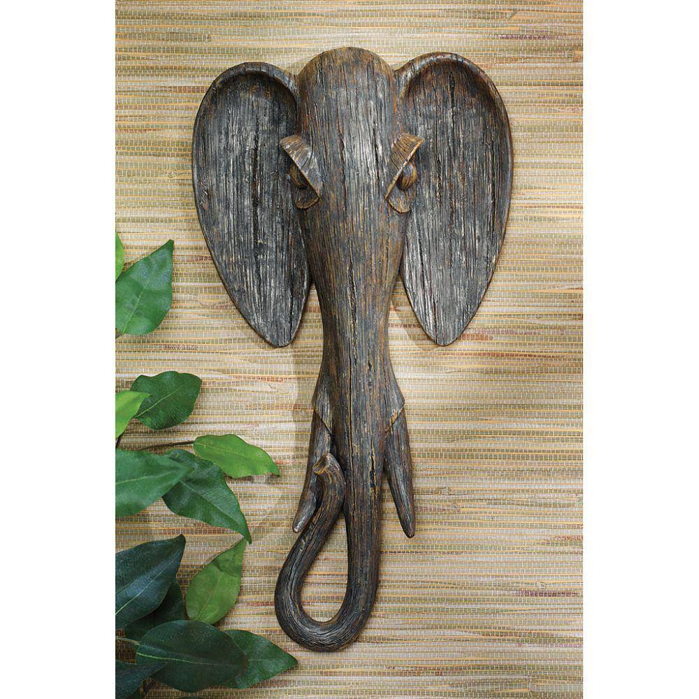 Design Toscano 16.5 in. x 6.5 in. Animal Mask of the Savannah Elephant Wall Sculpture