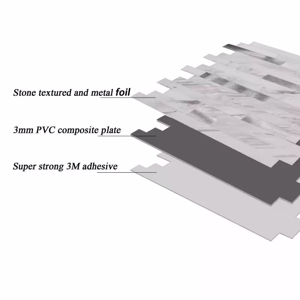 Yipscazo Marble Collection Carla 12 in. x 12 in. PVC Peel and Stick Tile (5 sq. ft./5-Sheets)